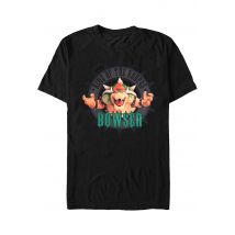 Super Mario - Bowser Circle - T-Shirt - noir - M - 100% Coton,Jersey