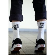 Dancitee - Don't Follow Me - Chaussettes - blanc - EU 47-50 - 80% Coton, 15% Polyester, 5% Elastane