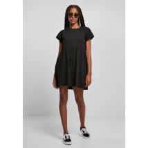 Urban Classics - Ladies Organic Empire Valance Tee Black - Robe - noir - S - 100% coton biologique,Jersey