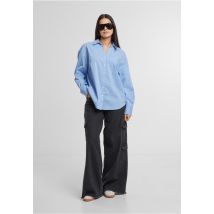 Urban Classics - Ladies Oversized Cotton Powderblue - Blouse - bleu - L - 68 % coton, 30 % polyester, 2 % élasthanne