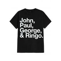 The Beatles - John, Paul, George & Ringo - T-Shirt - noir - S - 100% Coton,Jersey