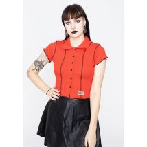 The Ragged Priest - Ribbed Fitted Red - Haut - rouge - L - 97% coton, 3% élasthanne,Jersey
