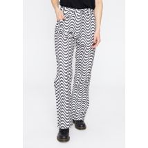 The Ragged Priest - Wave Print Dad White/Charcoal - Jeans - blanc - W28 - 100% Coton,Jean