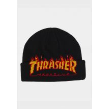 Thrasher - Flame Fold Black - Bonnet - noir - Onesize - 100% Polyacrylique,Tricots