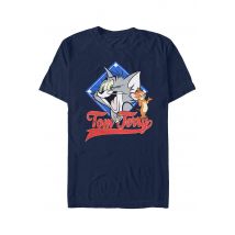 Tom And Jerry - Retro Classic Navy - T-Shirt - bleu - M - 100% Coton