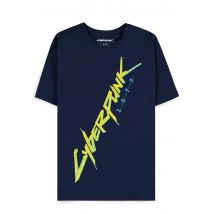 Cyberpunk 2077 - Logo - T-Shirt - bleu - L - 100% Coton,Jersey