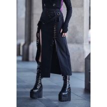 Dark In Love - Punk Sexy Slit Irregular Black - Robe - noir - S - 100% Polyester,Synthétiques