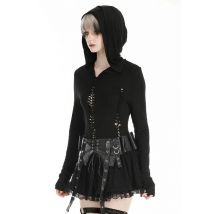 Dark In Love - Gothic Assasin Fitted Hollow Out Black - Haut - noir - XXL - 95% Viscose, 5% Élasthanne,Jersey