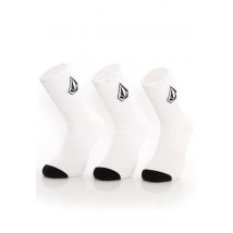 Volcom - Full Stone 3 Pack White - Chaussettes - blanc - Onesize - 59 % coton, 39 % polyester, 2 % élasthanne,Coton