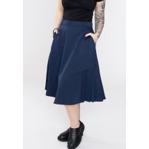 Voodoo Vixen - Nyla Knee Length Navy - Robe - bleu - M - 70 % polyester, 27 % Viscose, 3 % élasthanne,Viscose