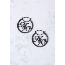 Wildcat x Nightwish - Big Black Logo Hoops - Boucles d'oreilles - noir - Onesize - Acier 316L,Métal