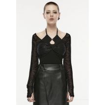 Punk Rave - Witch Bitch Halterneck Black - Haut - noir - L - 90% Polyamide, 10% Élasthanne,95% Viscose, 5% Élasthanne,Jersey
