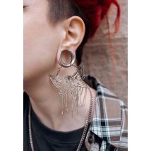 Wildcat - Moth Chain Silver - Boucles d'oreilles - gris - Onesize - Acier inoxydable,Métal