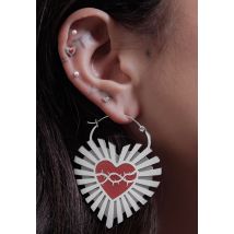 Wildcat - Barbed Wire Sacred Heart Silver - Boucles d'oreilles - gid://shopify/Metaobject/123897774317 - Onesize - Acier 316L