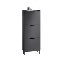 SoBuy Schoenenkast met 3 Kleppen - 50 x 19 x 129 cm - Antraciet