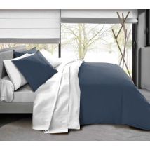 Univers Décor - COMPLEET 4-PACK MARINE/WIT OMKEERBAAR DEKBEDOVERTREK VOOR BED VAN 90 X 190 CM