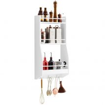 SoBuy Keuken Wandkast - Wit - 38 x 17 x 75 cm