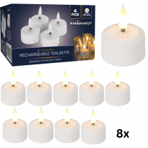Ambiance Theelichtjes LED - Box 8 stuks - Oplaadbaar - Ø4cm *Uitbreidingsset ZONDER oplader*
