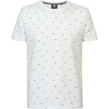 Petrol Industries - Heren Mini Fish T-Shirt - Wit - Maat L