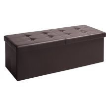 Casaria Zitbank met Opbergruimte - 115x40x40cm 131L Kunstleer – Zwart