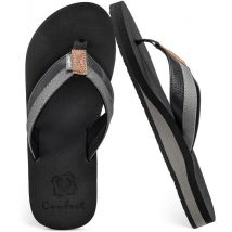 Slippers Heren - Sandalen - Zwart - Maat 45 - Comfeet