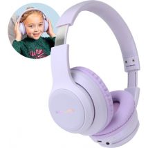 imoshion Kinder Koptelefoon met LED Verlichting - Met Decibelbegrenzer - Bluetooth Koptelefoon Kinderen - Draadloze Over-Ear Hoofdtelefoon - Lavender Lilac