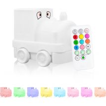 Sleepy Friends Trein Nachtlampje Kinderkamer - Dimbaar LED Nachtlampje 8 Kleuren - 95,2 x 97,4 x 100 mm - Grijs - Inclusief Afstandsbediening