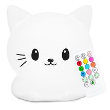 Sleepy Friends Sleepy Friends Kinder Nachtlampje Kat – 8 Kleuren – USB Oplaadbaar – Dimbaar – 95,2 x 97,4 x 100 mm – Grijs