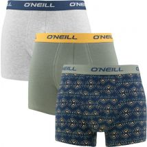 O'Neill Heren 3-Pack Boxershorts – Etnic & Plain – Multicolor – Maat M – Comfortabele Stretchkatoen