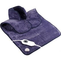 Warmtekussen - Elektrisch Deken met 9 Warmtestanden - Elektrische Warmte Mat - Verwarmd Nek, Schouder en Onderrug - 100W - Blauw