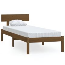 vidaXL - Bedframe - massief - grenenhout - honingbruin - 90x200 - cm