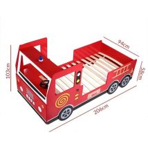 Casaria Kinderbed Brandweerauto – Incl. Lattenbodem - 200 x 90 cm
