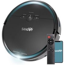 Sanovy 3 in 1 Robotstofzuiger met dweilfunctie - 1800 PA- Automatische laadstation - Dweilrobot – App