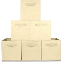LifeGoods Kast Organizers - 6 Stuks - 20L - Textiel - Beige