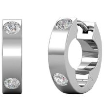 Yolora Dames Oorbellen – Zilverkleurige Oorringen met Kalpa Camaka Kristallen – 18K Witgoud Verguld – Inclusief Luxe Giftbox – Perfect Moederdag Cadeau