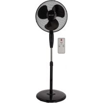 BRASQ Statiefventilator – 40 cm – Zwart – Met Afstandsbediening - Timer - Slaapmodus - In hoogte verstelbaar – Stille Ventilator - 40 Watt