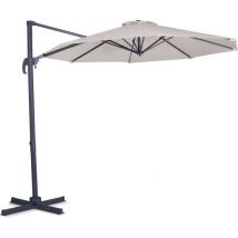 VONROC Zweefparasol – Kantelbaar & Incl. Beschermhoes – Ø300 x 245 cm – Beige