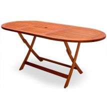 Casaria Opvouwbare Tuintafel – Parasolhouder – 160 x 85 x 75 cm – FSC Acaciahout - Bruin
