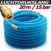 Deuba Persluchtslang 20m 15bar – Snelkoppeling 1/4-Aansluiting - Pvc