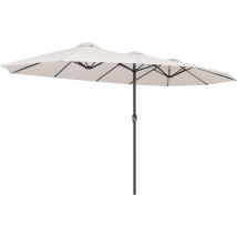 Kingsleeve Dubbele Parasol XXL - 460x270 cm met Zwengel – Beige