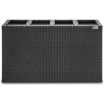 Casaria Plantenbak Polyrattan 95x27x60cm met Waterafvoer - Zwart
