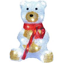 Deuba Kerstfiguur Teddy - LED Acryl 25cm Binnen Buiten – Wit Licht