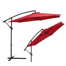 Kingsleeve Zweefparasol - Kantelbaar Handslinger Ø300cm - Rood