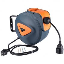 Monzana Kabelhaspel 20m - 180° Draaibaar - 1,5m Voedingskabel Zwart