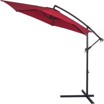 Kingsleeve Zweefparasol - Kantelbaar Slinger Ø300cm UV 50+ - Rood