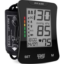 FITAGE Medische Bloeddrukmeter Bovenarm - Bloeddrukmeters - Hartslagmeter - Blood Pressure Monitor - Manchet 22-42cm