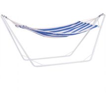 Detex Hangmat - Metalen Frame 200x80cm - Blauw