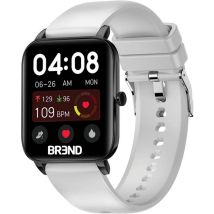 BREND Smartwatch voor Dames en Heren - Stappenteller, Bloeddrukmeter en Hartslagmeter - Sporthorloge - Waterdicht – Wit