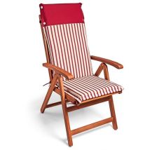 Detex Tuinstoel Kussens Vanamo – 6 Stuks Weerbestendig – Rood Wit