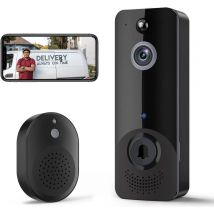Eken - Video Deurbel - 1080P - Draadloos - Zwart
